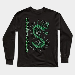 Green Centipede with Spray Paint Long Sleeve T-Shirt